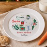 Personalised The Snowman Christmas Wishes 'Treats For Santa' Plastic Plate - Image 2