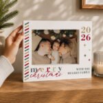 Personalised 'Merry Christmas' 7x5 Landscape White Plastic Box Photo Frame - Image 2