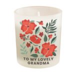 Personalised Poinsettia Design Scented Frosted Glass Jar Candle - Image 4