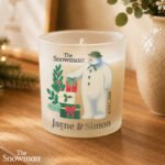 Personalised The Snowman Christmas Wishes Scented Frosted Glass Jar Candle - Image 3