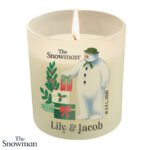 Personalised The Snowman Christmas Wishes Scented Frosted Glass Jar Candle - Image 4