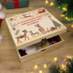 Personalised Santa & Reindeer Design Large Wooden Christmas Eve Box - Image 3
