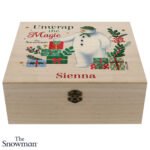 Personalised The Snowman Christmas Wishes Large Wooden Keepsake Box - Image 5