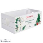 Personalised The Snowman Christmas Wishes Small White Wooden Storage Crate - Image 4
