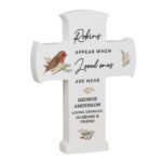 Personalised 'Robins Appear...' Memorial Wooden Cross Ornament - Image 4