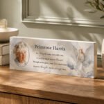 Personalised Memorial Angel Photo Upload Wooden Mantel Block - Image 3