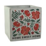 Personalised Christmas Poinsettia Design Concrete Plant Pot - Image 4
