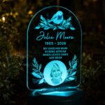 Personalised Photo Upload Christmas / Memorial Robin Design Outdoor LED Colour Changing Solar Light - Image 3