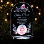Personalised Photo Upload Christmas / Memorial Robin Design Outdoor LED Colour Changing Solar Light - Image 4