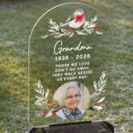 Personalised Photo Upload Christmas / Memorial Robin Design Outdoor LED Colour Changing Solar Light - Image 6