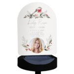 Personalised Photo Upload Christmas / Memorial Robin Design Outdoor LED Colour Changing Solar Light - Image 8