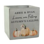 Personalised Any Message Colour Pumpkins Design Concrete Plant Pot - Image 4