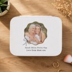 Personalised Scallop Bow Design Photo Upload Leatherette Jewellery Box - Image 3