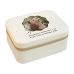 Personalised Scallop Bow Design Photo Upload Leatherette Jewellery Box - Image 5