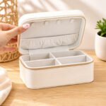 Personalised Cream Floral Design Leatherette Jewellery Box - Image 2