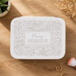 Personalised Cream Floral Design Leatherette Jewellery Box - Image 4