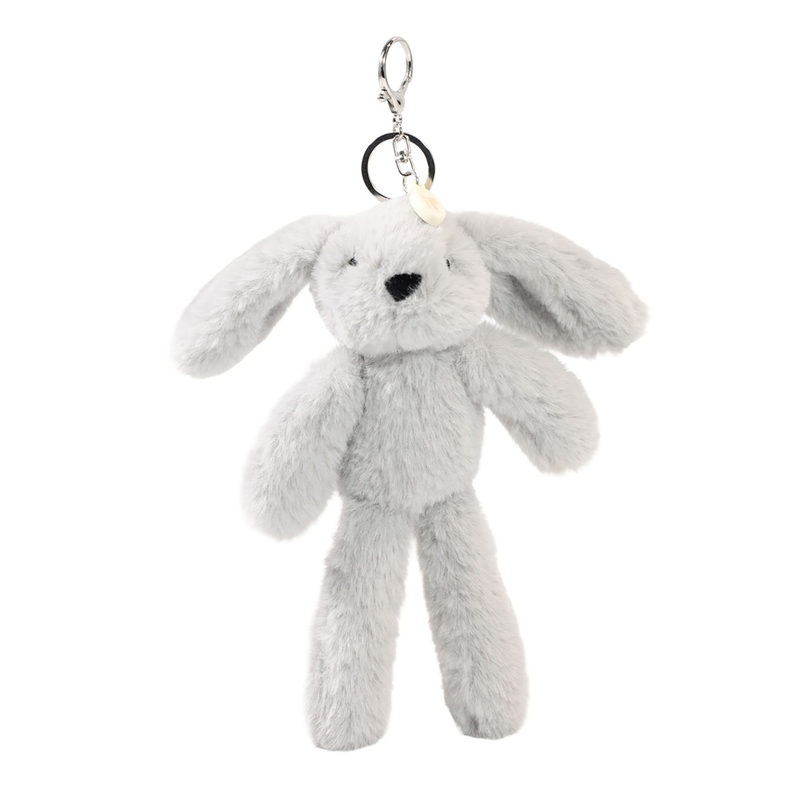 SOF141_T01.jpg Softies Theo The Grey Plush Bunny Keyring - Image 1