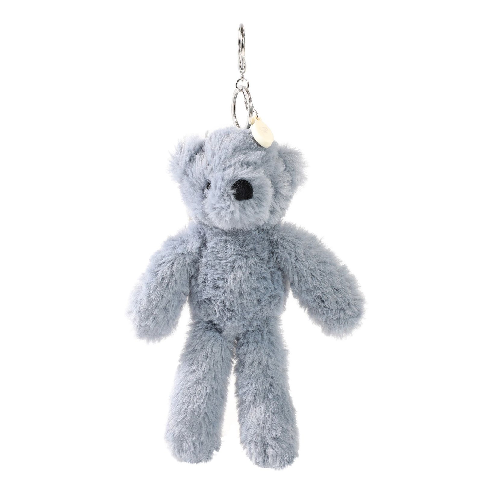 SOF146_T01.jpg Softies Pip The Teddy Bear Petrol Blue Plush Keyring - Image 1