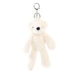 Softies Lola The Cream Plush Teddy Bear Keyring