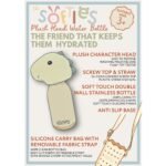 Softies Pip The Plush Teddy Petrol Blue Stainless Steel Water Bottle - Image 2