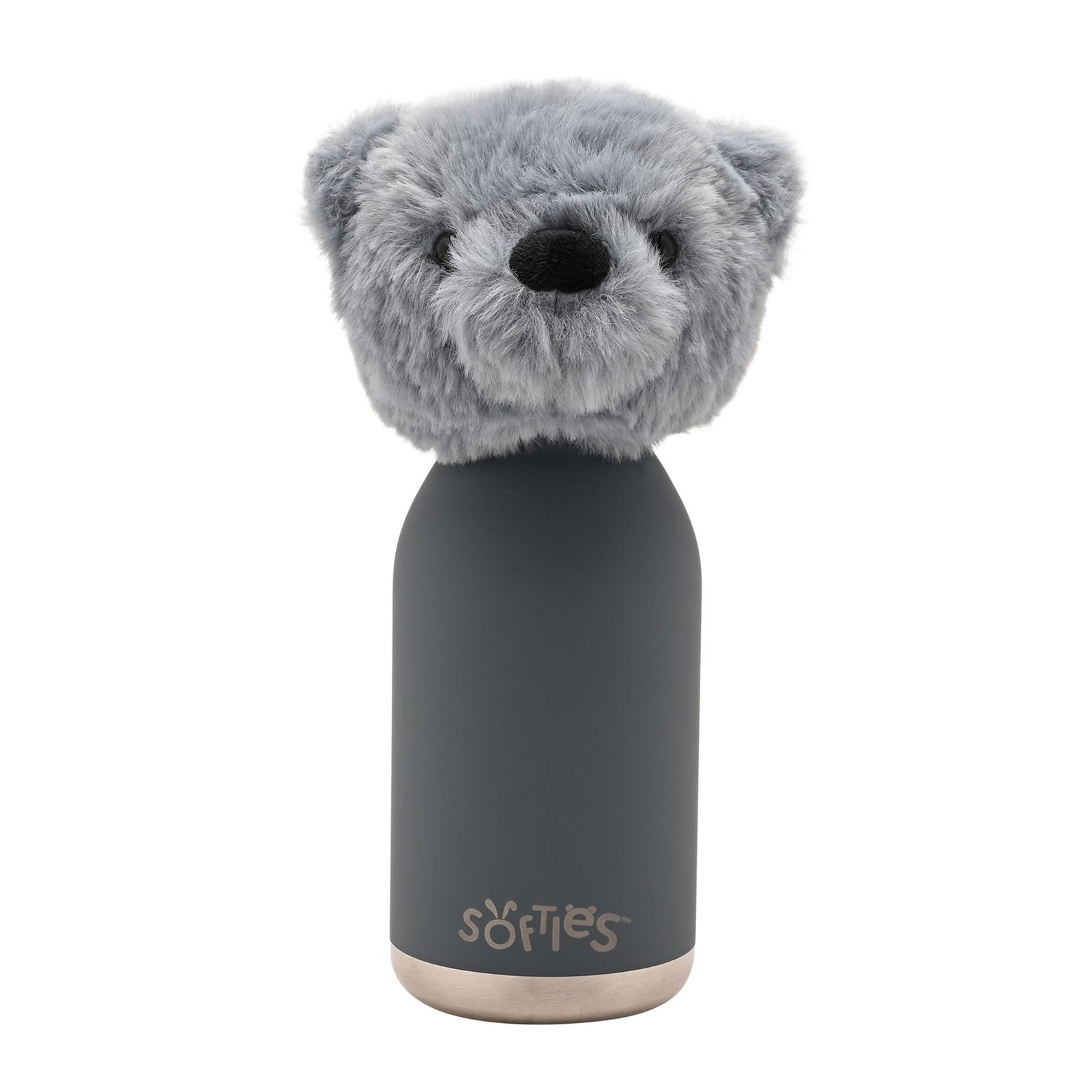 SOF239_T02.jpg Softies Pip The Plush Teddy Petrol Blue Stainless Steel Water Bottle - Image 1