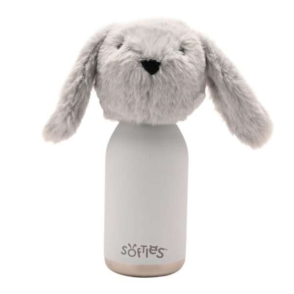 Softies Theo The Bunny Plush Grey Stainless Steel Water Bottle