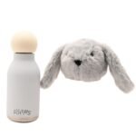 Softies Theo The Bunny Plush Grey Stainless Steel Water Bottle - Image 3