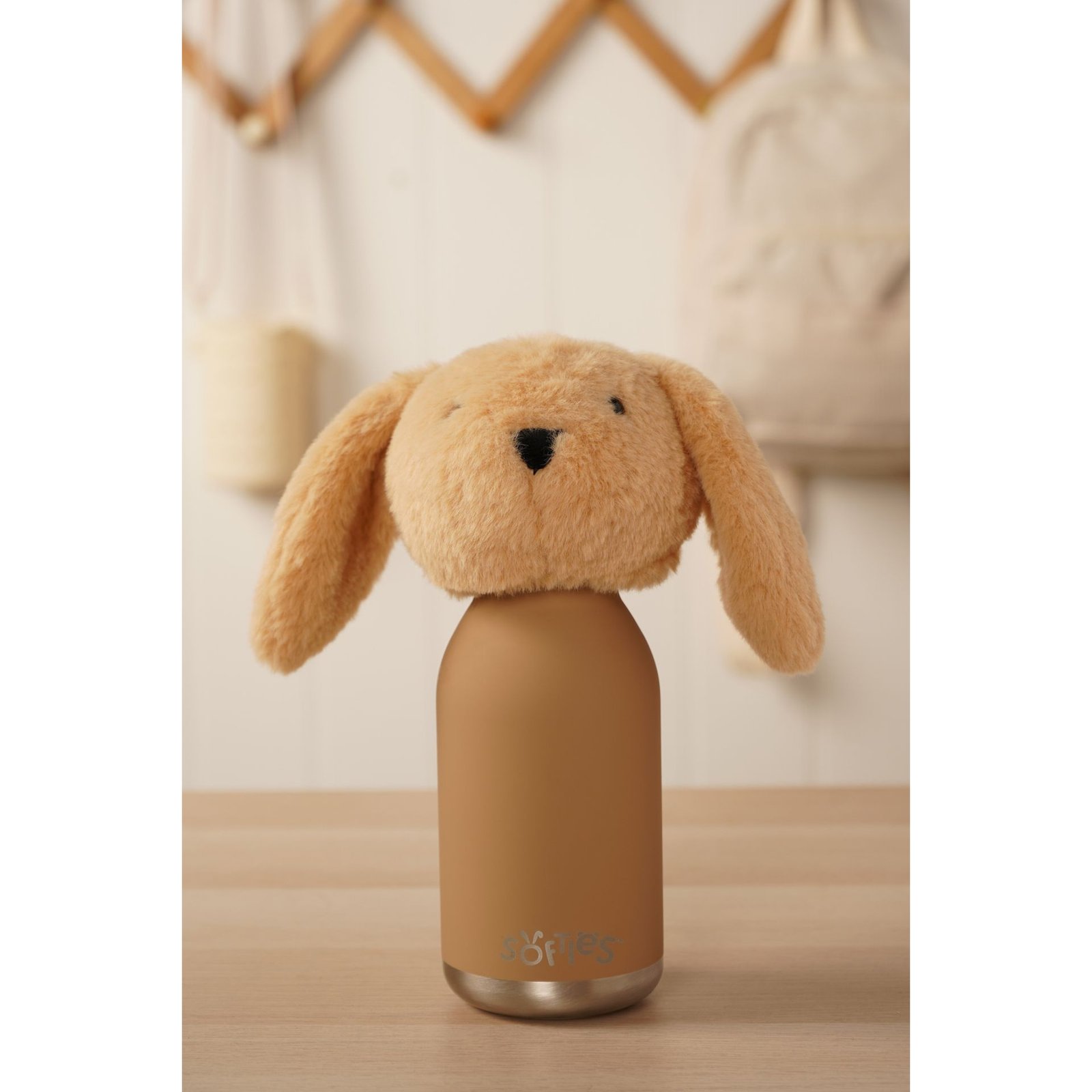 SOF248.jpg Oatey The Plush Bunny Light Brown Stainless Steel Water Bottle 23cm / 450ml - Image 1
