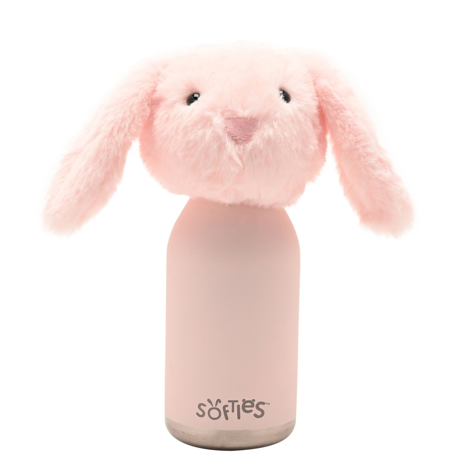 SOF250_T02.jpg Softies Katie The Bunny Plush Pink Stainless Steel Water Bottle - Image 1