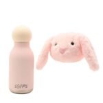 Softies Katie The Bunny Plush Pink Stainless Steel Water Bottle - Image 3