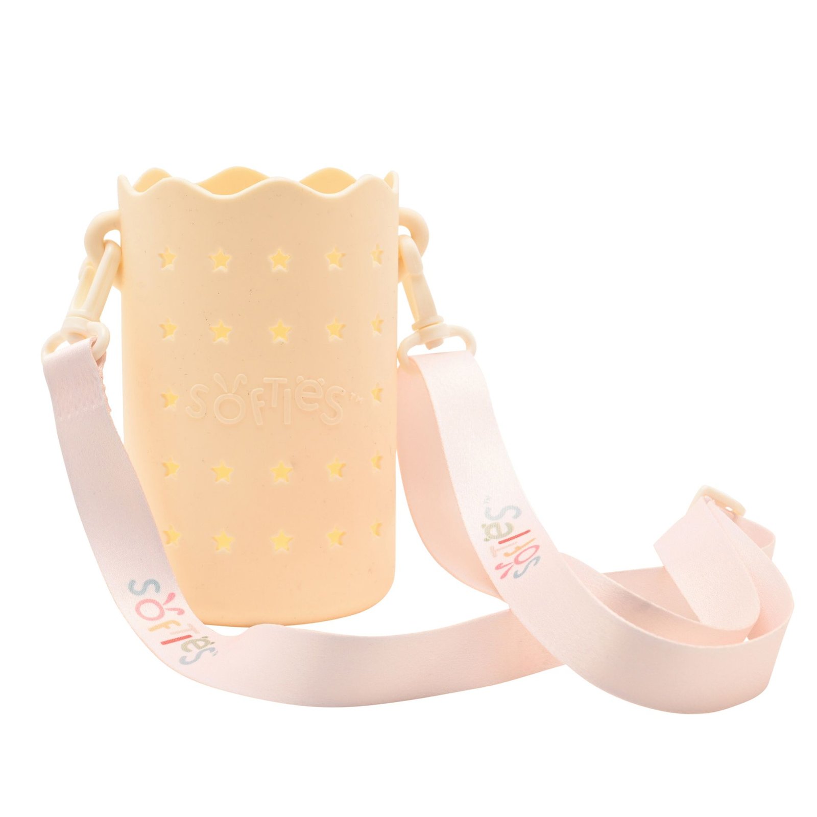 SOF251_T02.jpg Softies Silicone Water Bottle Bag with Charm Holes & Fabric Clip-On Carry Strap - Image 1