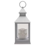 Celebrations Thoughts of You 'MUM' Memorial Graveside Grey Plastic LED Light-Up Lantern - Image 3