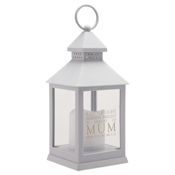 Celebrations Thoughts of You 'MUM' Memorial Graveside Grey Plastic LED Light-Up Lantern