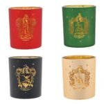 Harry Potter Set of 4 Hogwarts House Crests Alumni Glass Tea Light Candle Holders - Image 2