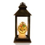 Harry Potter Gold Rustic Design LED Light-Up Lantern - Hogwarts Crest - Image 2