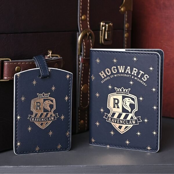 Harry Potter Alumni Navy Blue & Gold PU Leather Passport Holder & Luggage Tag Set – Ravenclaw