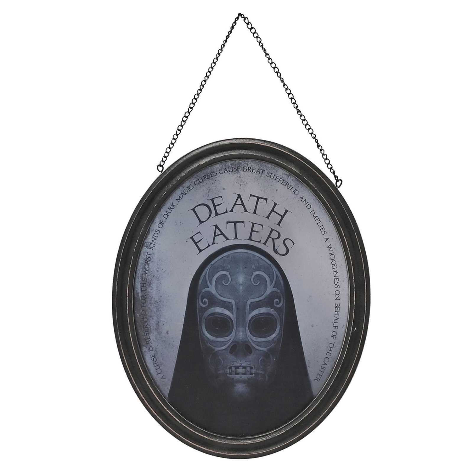 WB321_T01.jpg Harry Potter Dark Arts Wooden Mirrored Plaque - Death Eater - Image 1