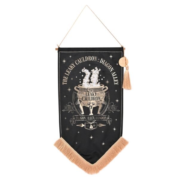 Harry Potter Alumni Black & Gold Hanging Banner - Leaky Cauldron