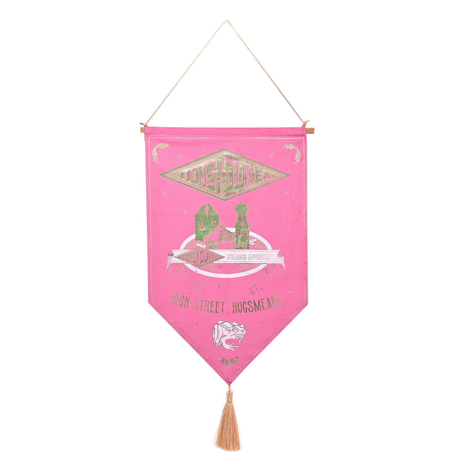 WB842_T01.jpg Harry Potter Alumni Pink & Gold Hanging Banner - Honeydukes - Image 1
