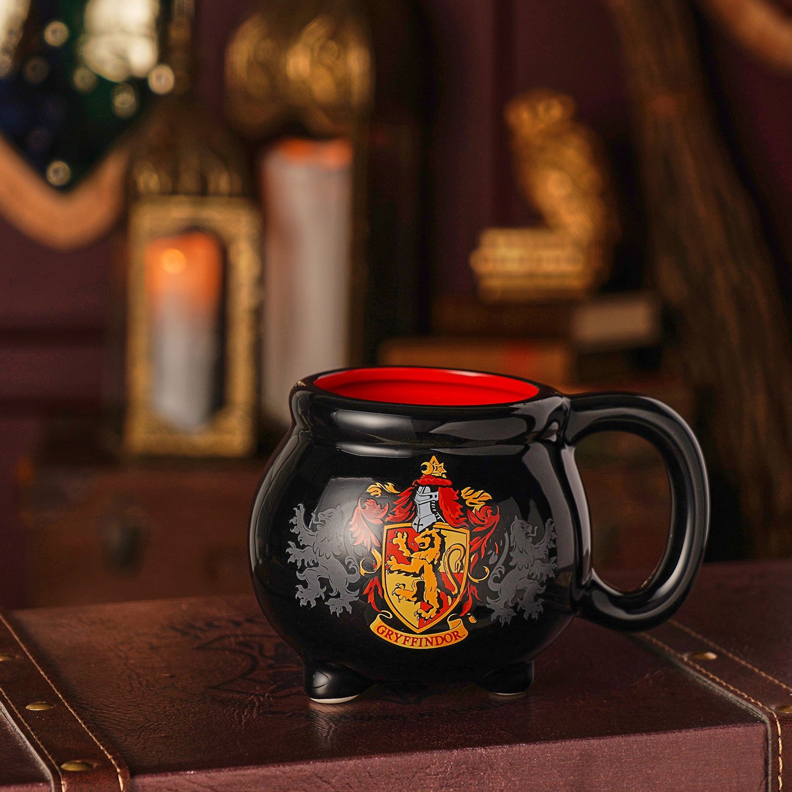 WB904.jpg Harry Potter Back To Hogwarts Black Cauldron Ceramic Mug - Gryffindor - Image 1