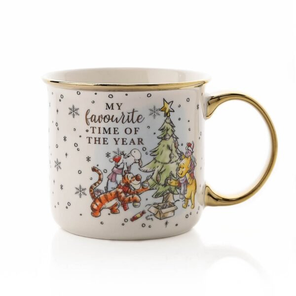 Disney Winnie the Pooh "Favourite Time of the Year" Gold Handled Ceramic Mug