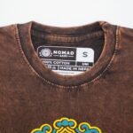 Nomad Sari Unisex Stonewashed Brown Sun & Zodiac Cotton T-Shirt (Small) - Image 7