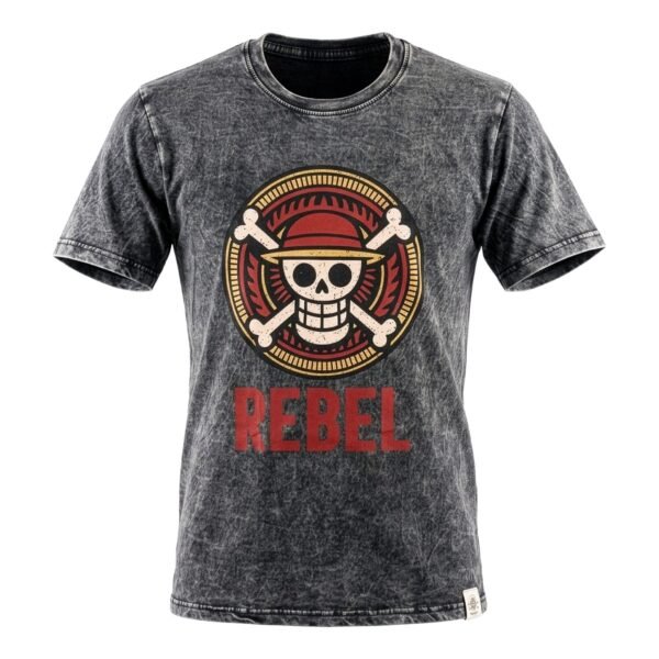 Nomad Sari Unisex Stonewashed Charcoal Rebel Cotton T-Shirt (Medium)