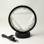 Ancient Wisdom Aquamarine & Selenite Gemstone Halo Lamp - Water - Image 6