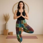 Nomad Sari Block Print Designs Green Tones Mushroom Pants (S/M)