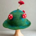 Ancient Wisdom Moss Mountain Green Felted Mushroom Hat - Image 2