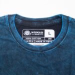 Nomad Sari Unisex Stonewashed Blue Stay Wild Moon Child Cotton T-Shirt (Large) - Image 3