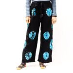 Nomad Sari Black & Blue Japanese Style Lounge Pants (Large)