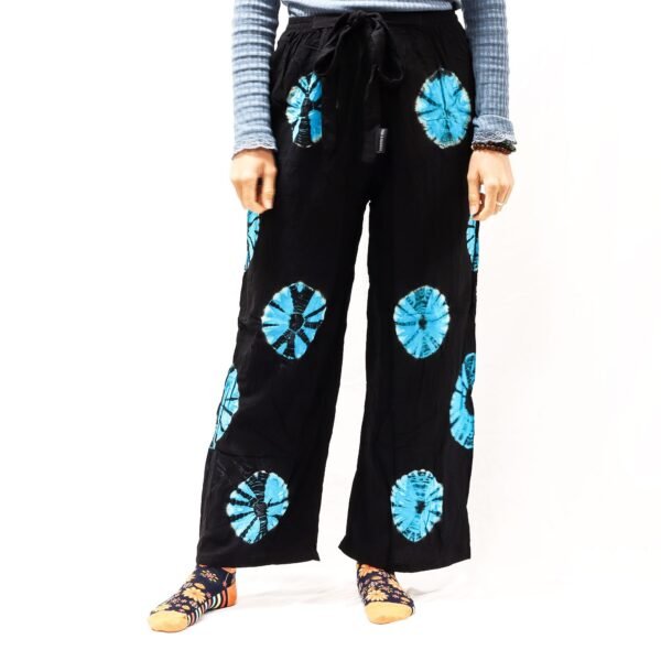Nomad Sari Black & Blue Japanese Style Lounge Pants (Medium)