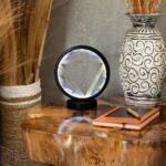 Ancient Wisdom Aquamarine & Selenite Gemstone Halo Lamp - Water - Image 7